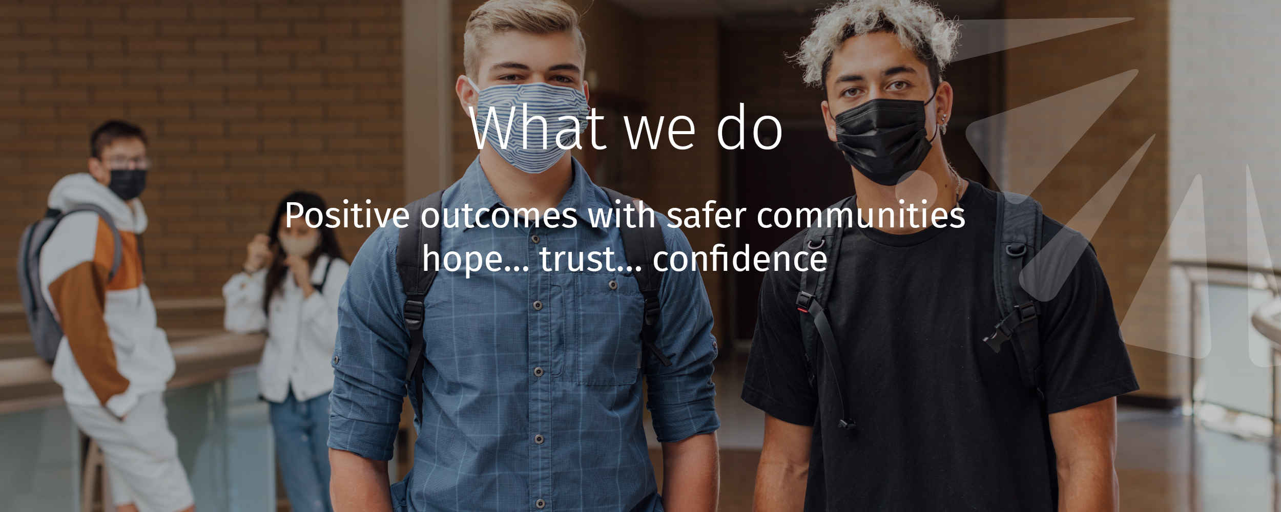 Positive outcomes with safe communities: hope... trust... confidence