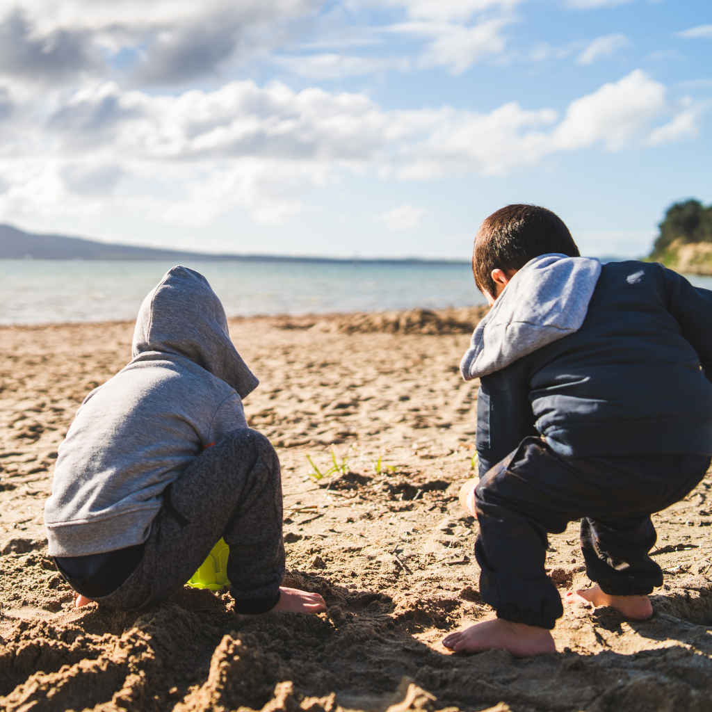 hoodies on beach